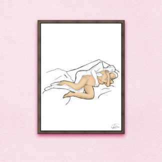 Ilustracion nudista y sensual Exhausted
